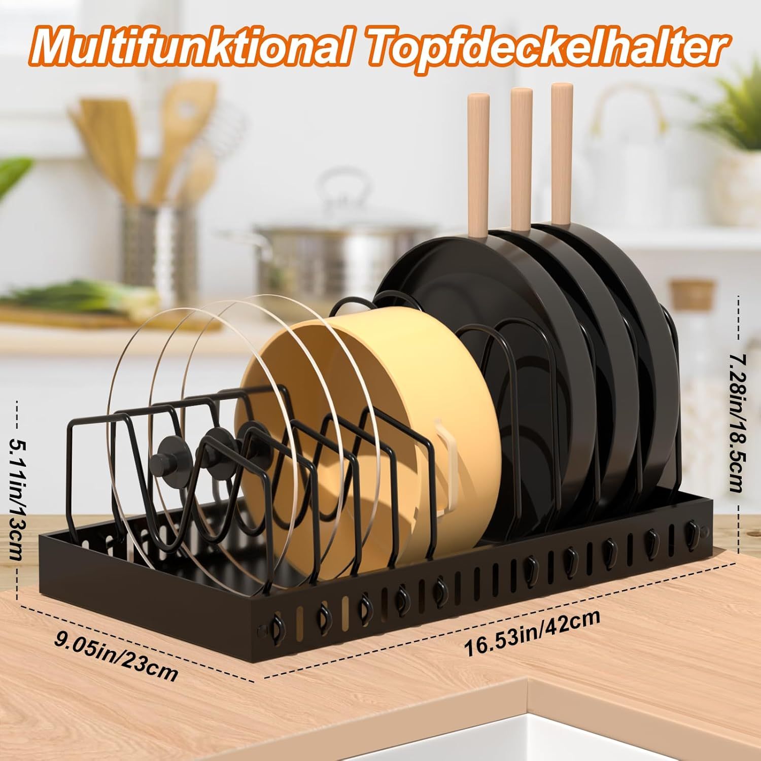 pot lid rack utdragbar pot lid rack med låda 10 justerbara - Temu Sweden