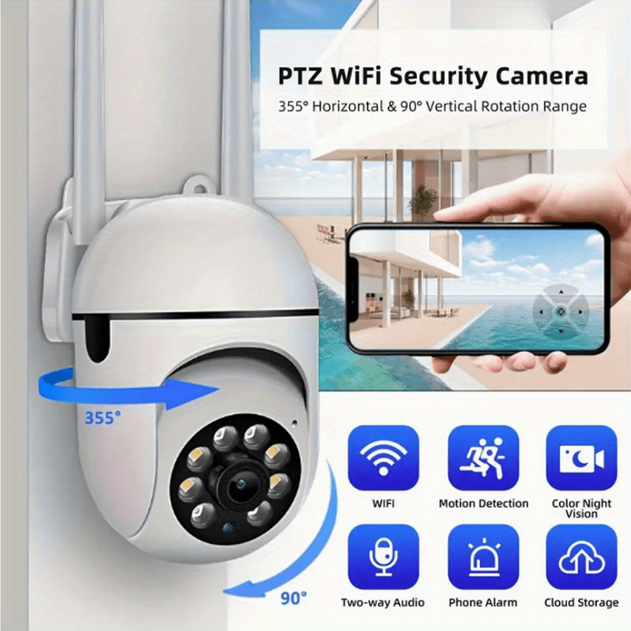 1080p hd wireless security camera with wi fi pan tilt   night vision two way audio   tracking for pet monitoring indoor use details 2