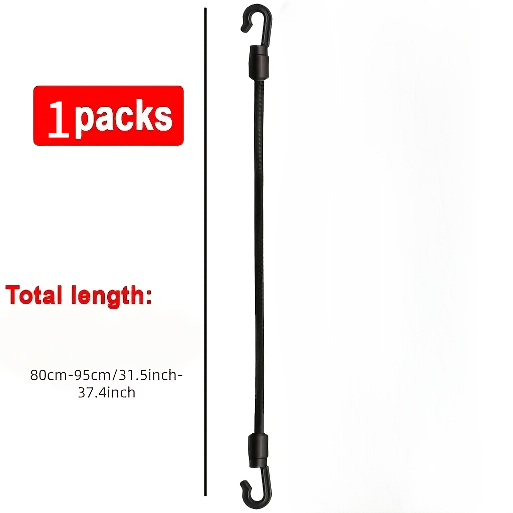 TEMU 1/pc Heavy Duty Elastic Rope With Hook And Webbing - Adjustable Multifunctional Tie, Suitable For Home, Travel, And Camping Gear, Durable,