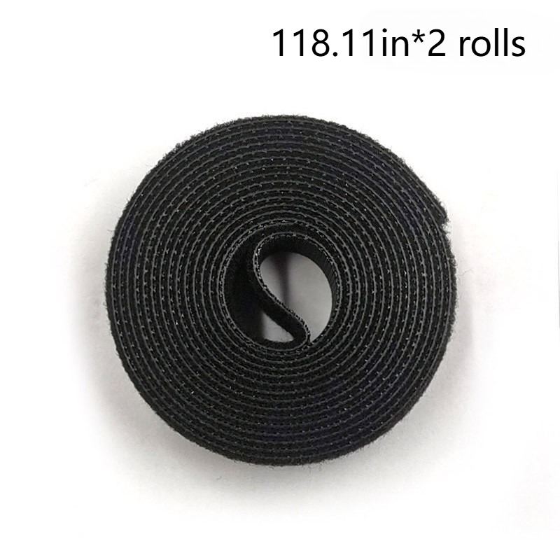 TEMU 2 Rolls X 118.11in Reusable Fasteners - For Organizing Cables - Black - Durable Adhesive Strip, Suitable For Home, Office, And Projects, Cable