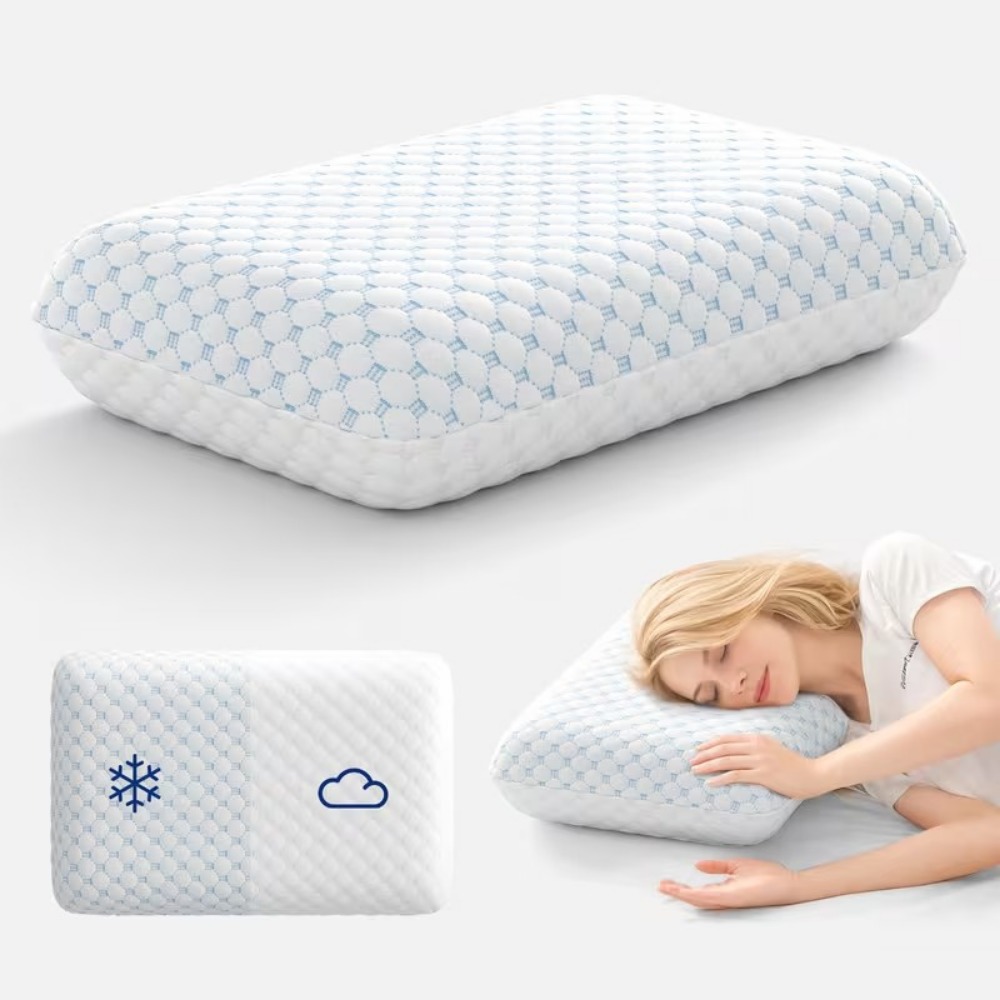 Pillow, Standard Ventilated Bed Pillow, Cooling, Neck And Shoulder Support, Back, Side And Stomach Sleepers, Hotel Essentials