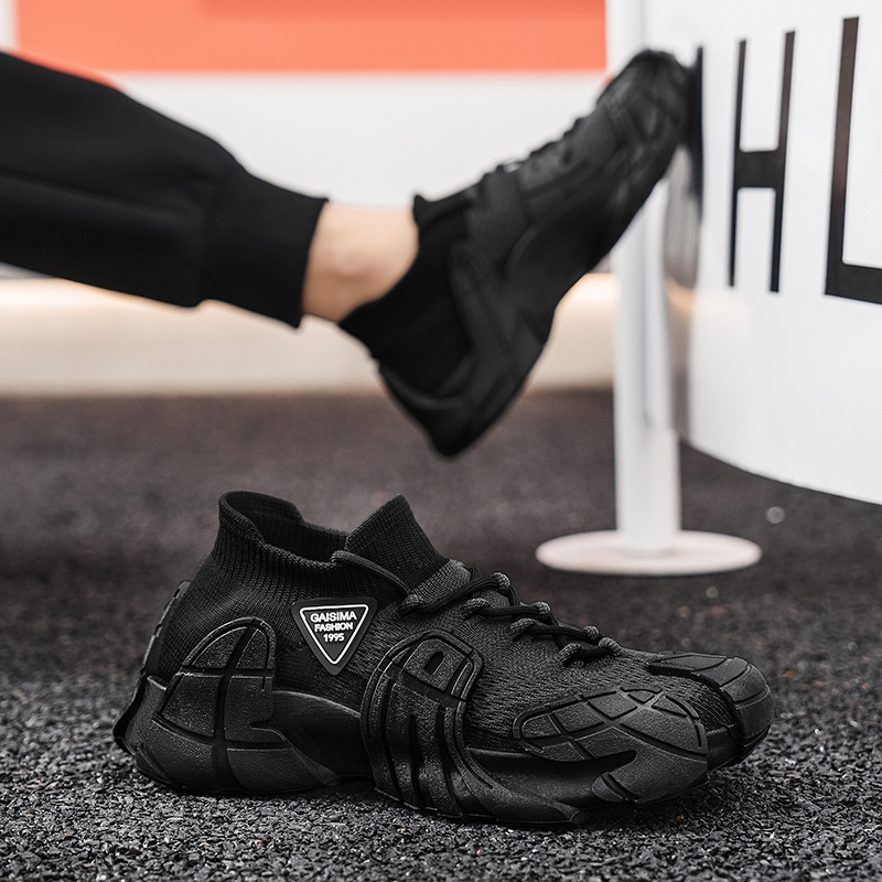 Men's Mesh Breathable Sneakers with Thick Soles, Anti-Slip Running Shoes, Shock-Absorbing, Wear-Resistant Jogging Shoes, Fashionable, Dry, Comfortable Casual Shoes