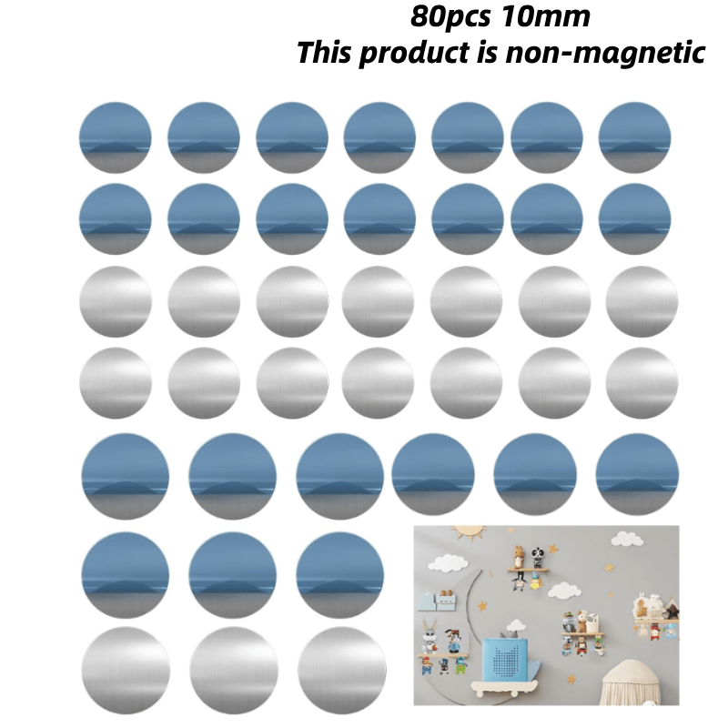 TEMU 80 plaques métalliques autocollantes pour Tone, pour une fixation sécurisée, idéales pour la décoration de pièce et le stockage numérique Tone,