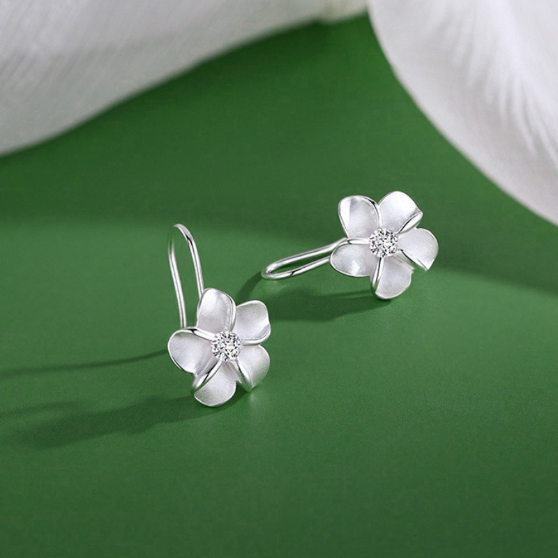 TEMU Un par de aretes de perno con colgante floral elegantes para mujer, aretes para atuendos femeninos, adecuados para uso diario casual