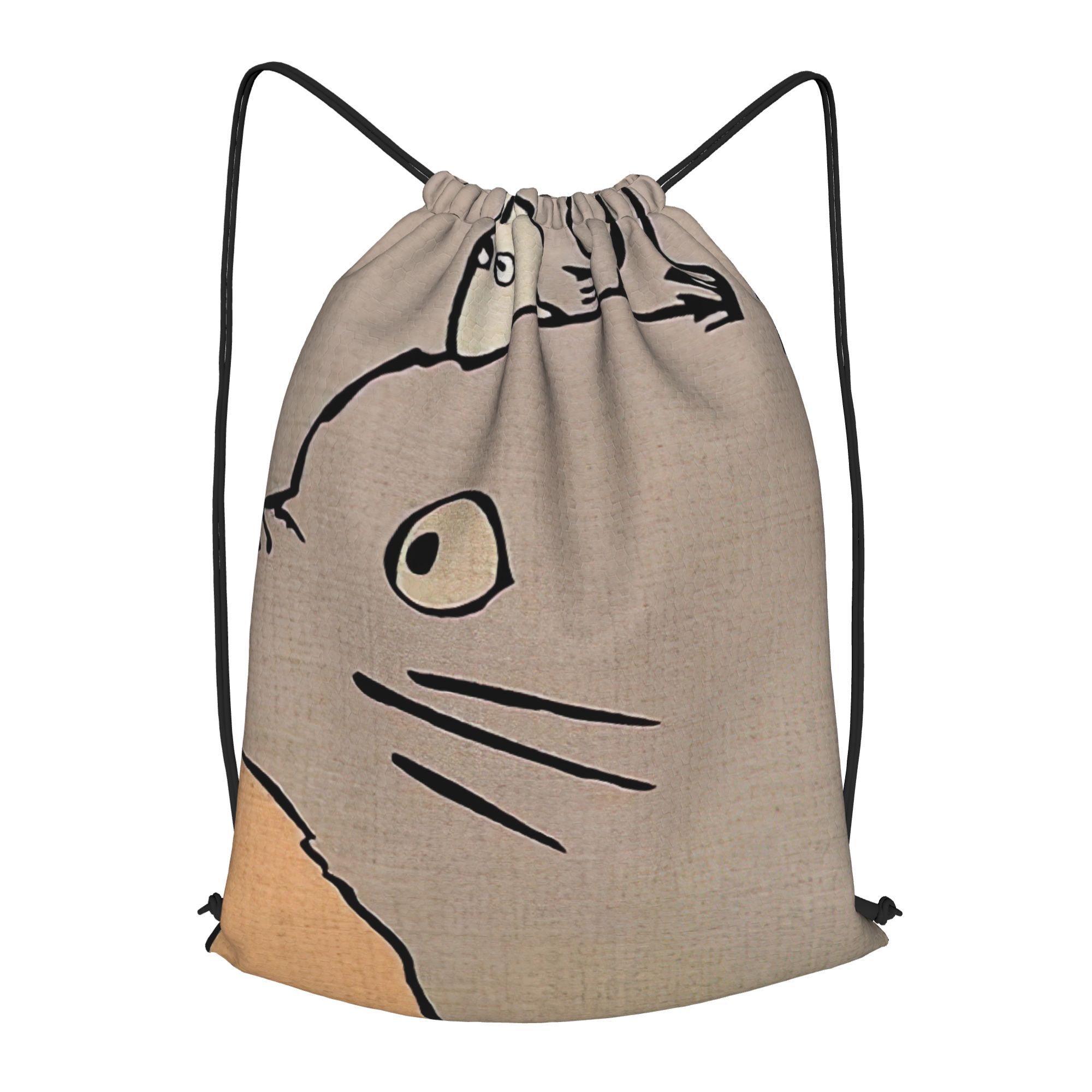 TEMU 2d Flat Printing Cute Forest Spirit Character Everyday Drawstring Bag With Casual Vibes, Ideal For Park Days, City , Travel Packing, 2d Flat