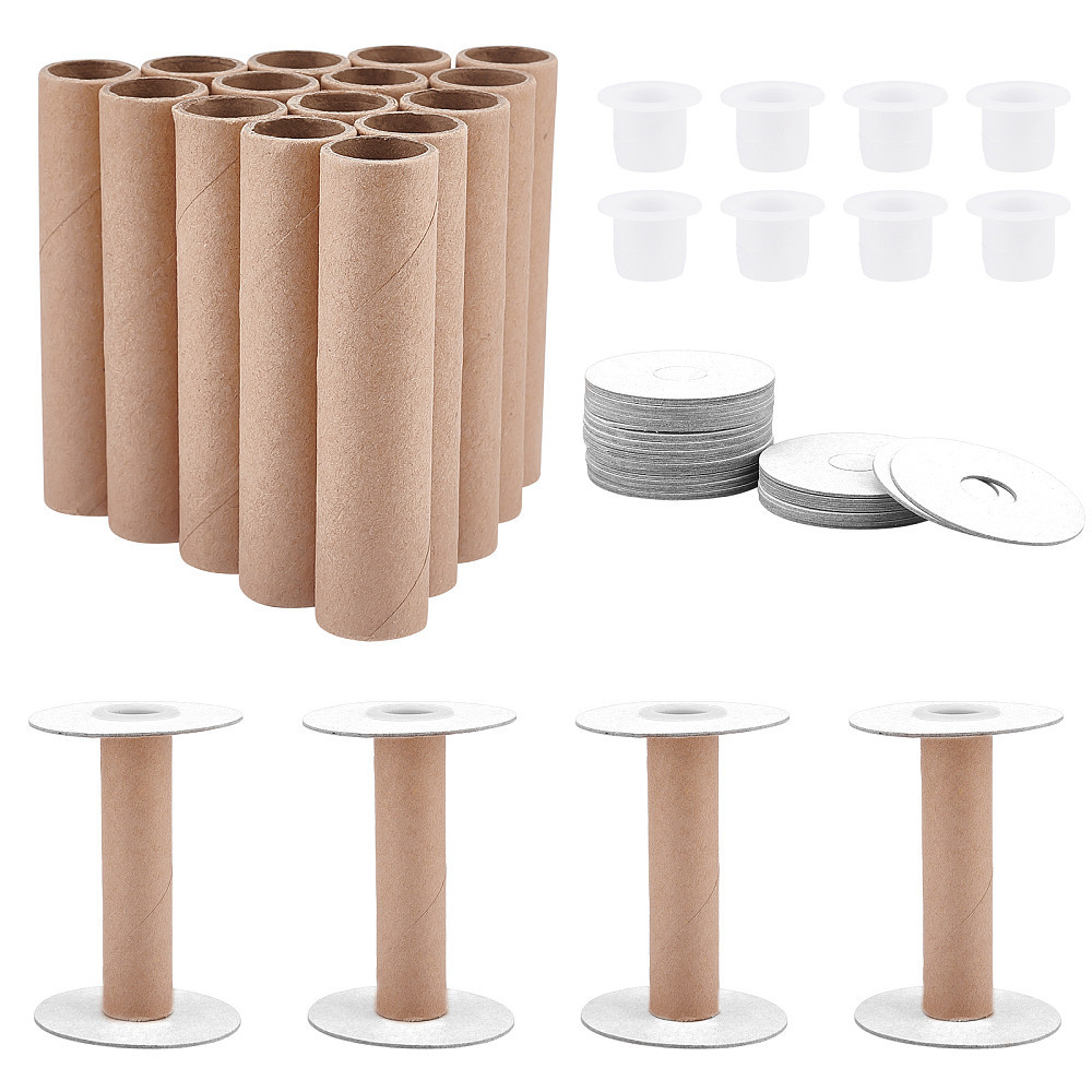 TEMU 20pcs Empty Wire Spools Removable Paper Sewing Spools Thread String Bobbin Weaving Bobbins Craft Spools For Embroidery Thread Yarn Ribbon Crafts