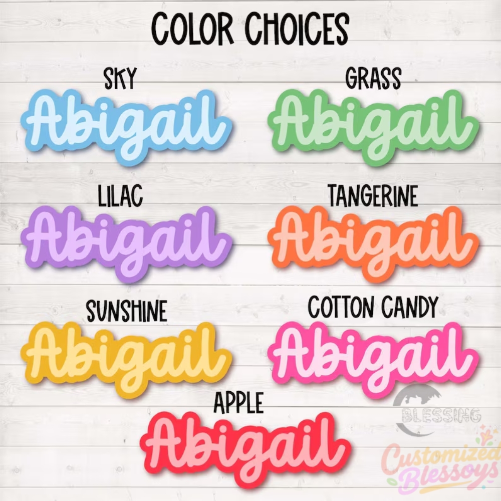 TEMU Two-color Personalized Name Stickers| Customized Cursive Name Stickers| Colorful Cursive Personalized Stickers| Cute Handwritten Name Stickers