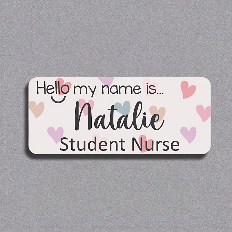 TEMU Personalized Acrylic Name For You, Measuring 3.0cm X 6.99cm. This Reusable Badge Features Laser-engraved Text And Design, Making It Durable And