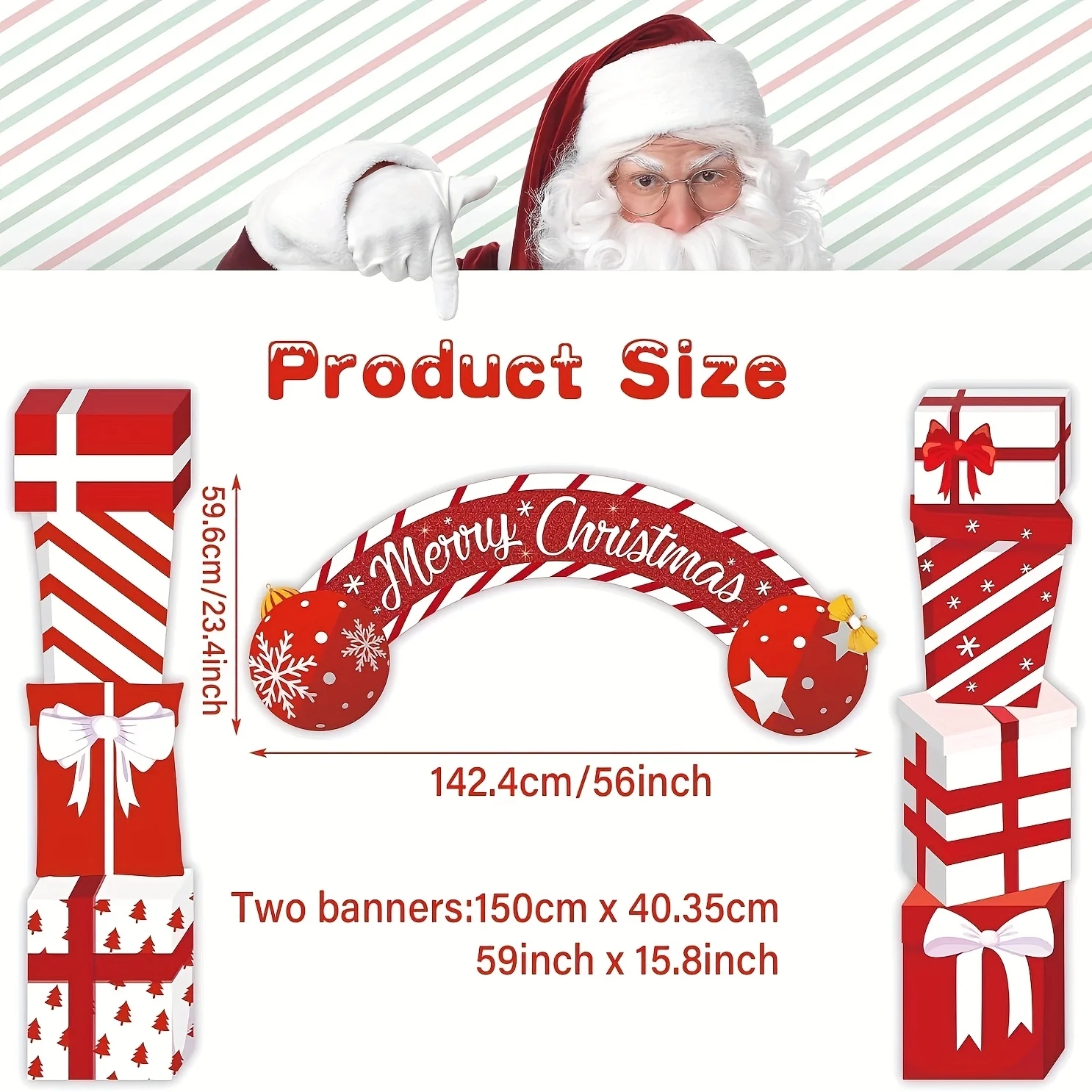 TEMU 2d Door Banner 3pcs/set Christmas Door Decoration Merry Christmas Porch Sign Front Door Banner Xmas Hanging Decor Gifts