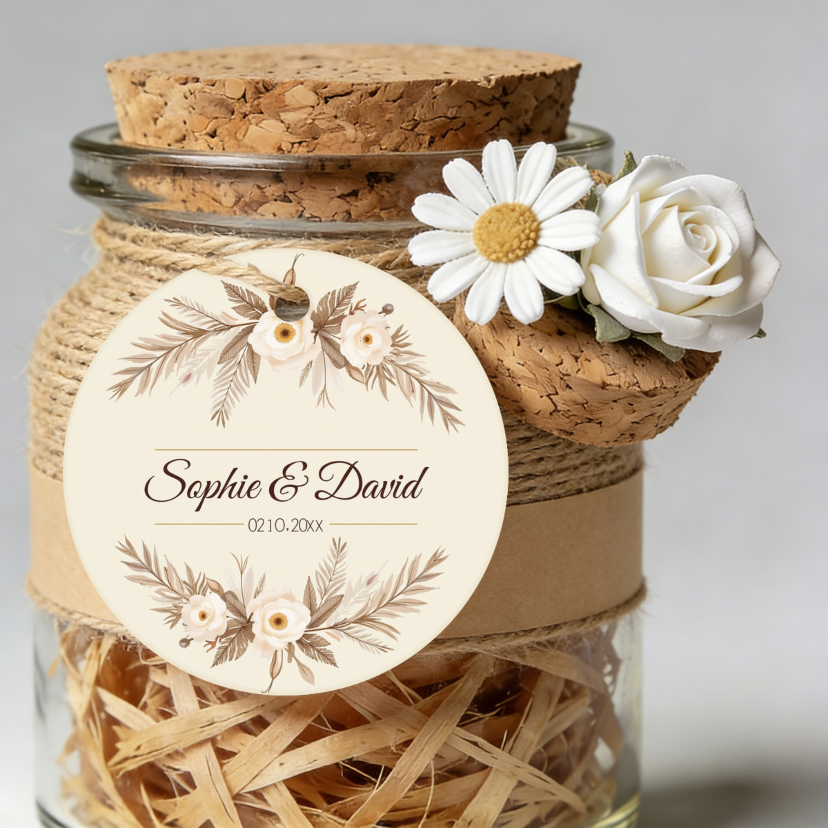 TEMU 24pz/35pz/48pz Etichette Personalizzate Monofacciate , con Spago di Iuta, Adatte per Decorazioni di Etichette Regalo per Feste di Matrimonio,