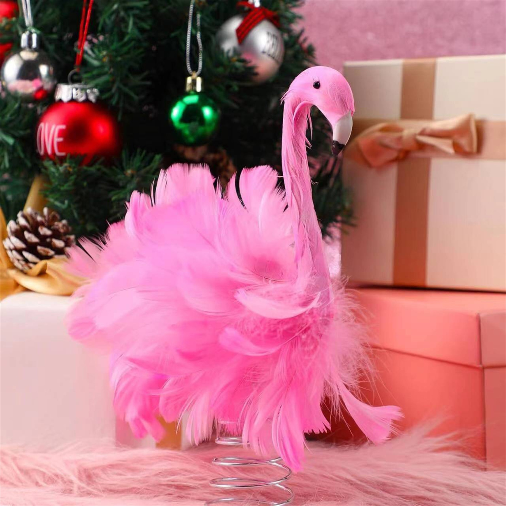 

1pc Christmas Tree - Feathered , No-electricity Required, Decoration For & Use