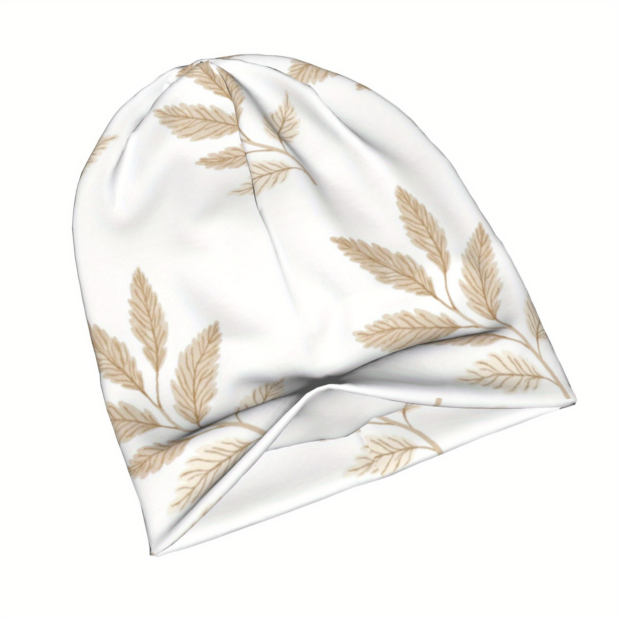 Autumn Spring Beige Leaves Thin Hat Bonnet