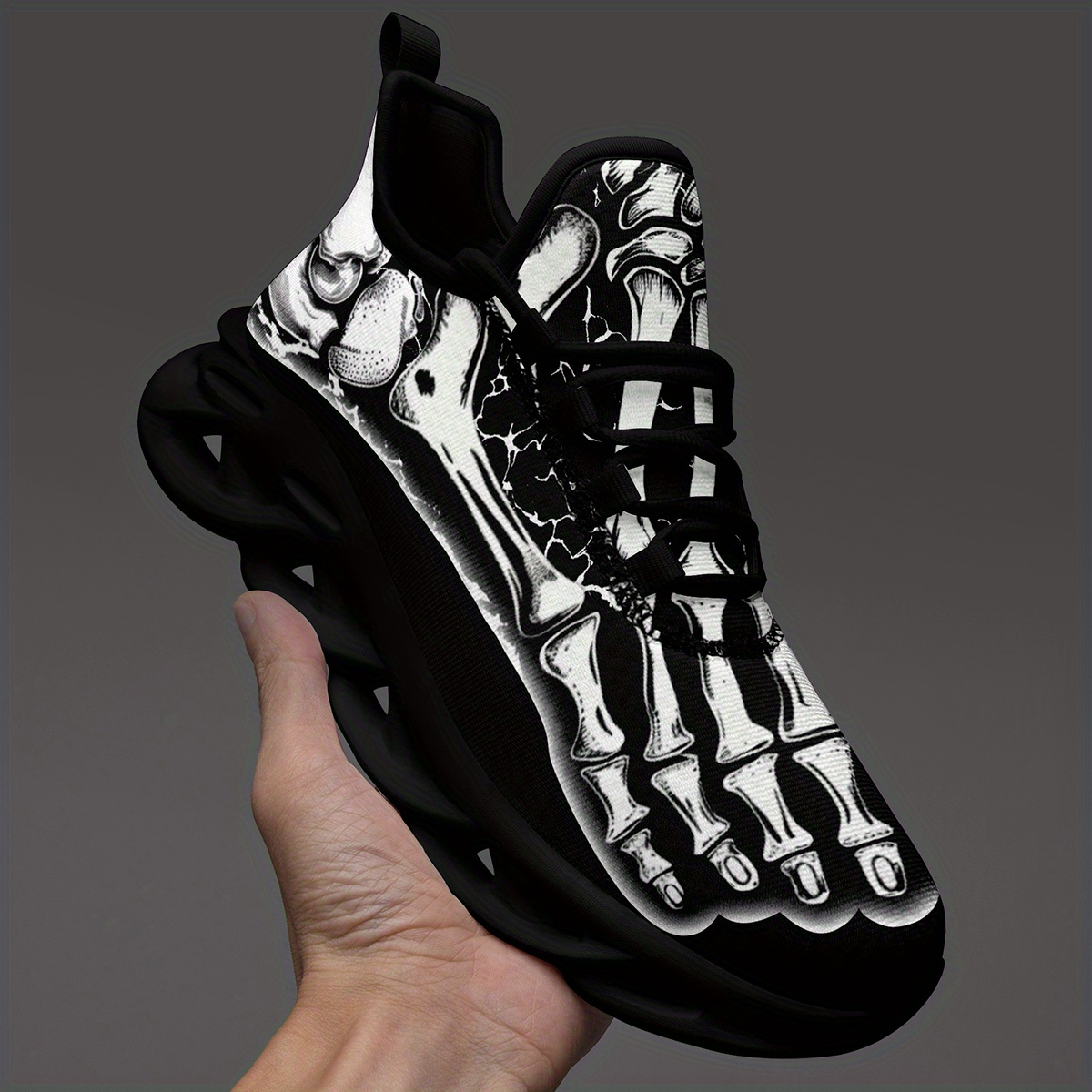 mens plus size skeleton bone sneakers halloween featuring a - Temu