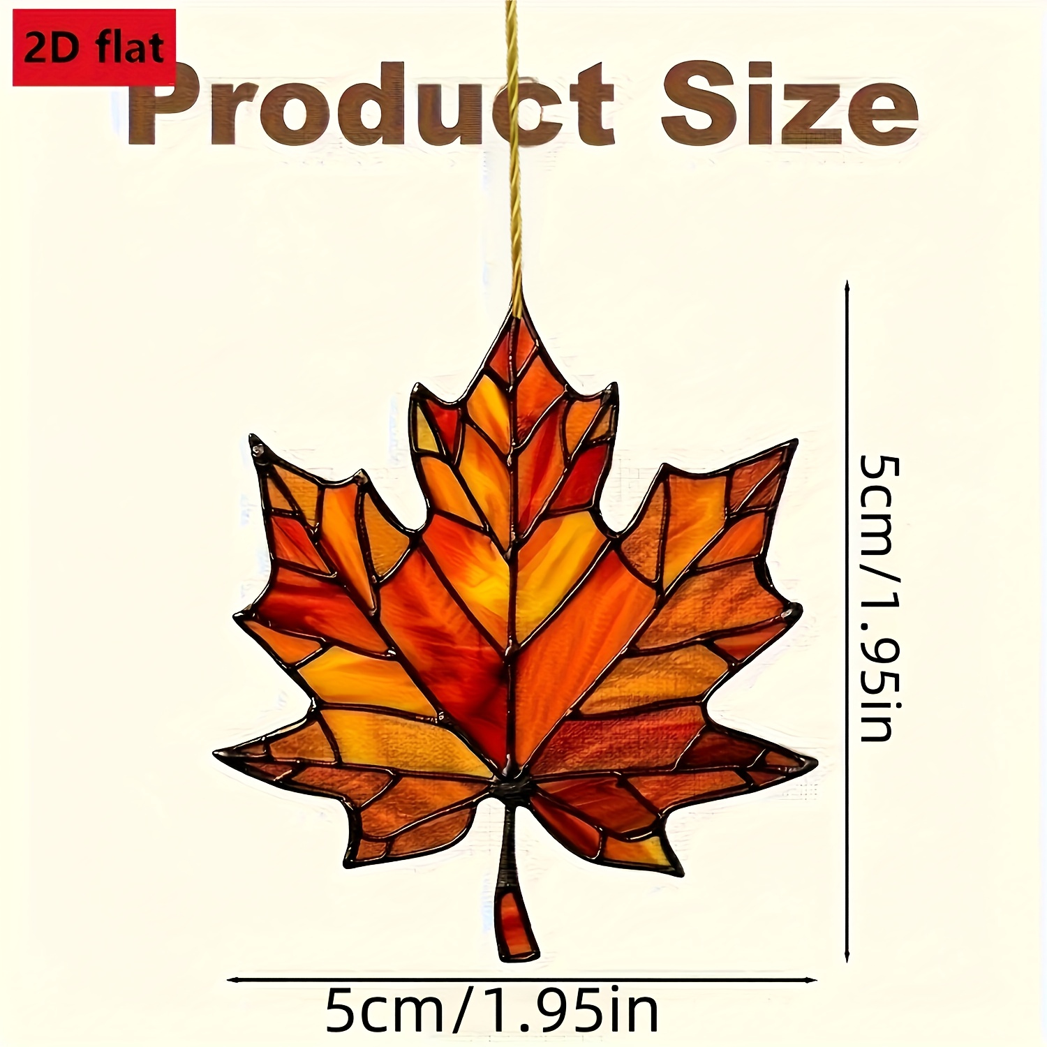 TEMU 2d Flat, 1pc Thanksgiving Acrylic Maple Leaf - Plastic Window Hanging Ornament, Classic Autumn Celebration Home And Door Decor, No Electricity