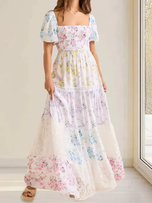 cute casual party dresses Guluxicc Summer Dresses for Women Spring Elegant Flowy Resort Wear Sundresses Boho Cute Fit Sundress Casual Loose Party Dresses