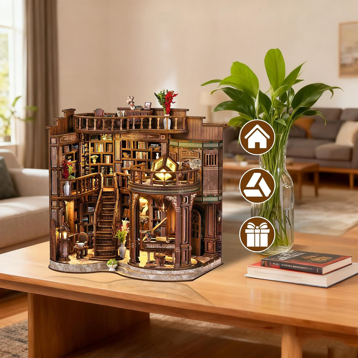 Image of 888pcs Book Nook Kit Mini 3d Puzzle Model For Bookshelf Decor Creative Handcraft Gift For Home Decor