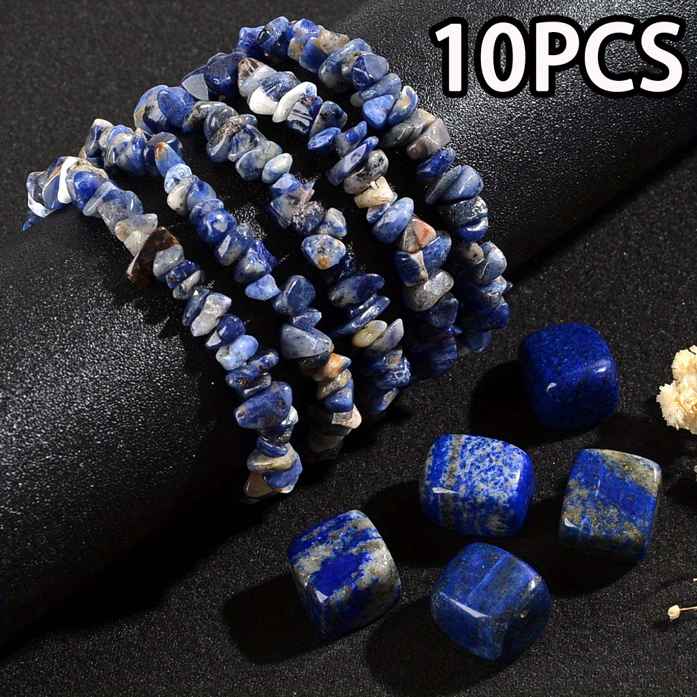 TEMU Set Of 10 Unique Natural Crystal Bracelets Featuring Stones, Perfect For Vacations, Parties, Or Everyday Gatherings