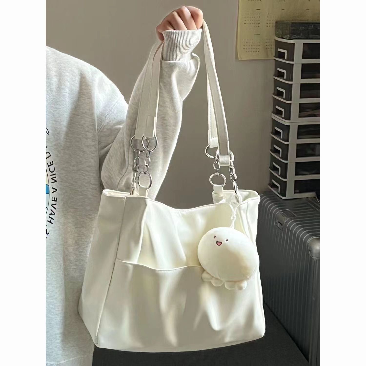 Image of Women's Tote Bag High-end Versatile 2025 New Crossbody Handbag Commuter Tote Bag Large Capacity Student Class Shoulder Bag Office Commuter Bag