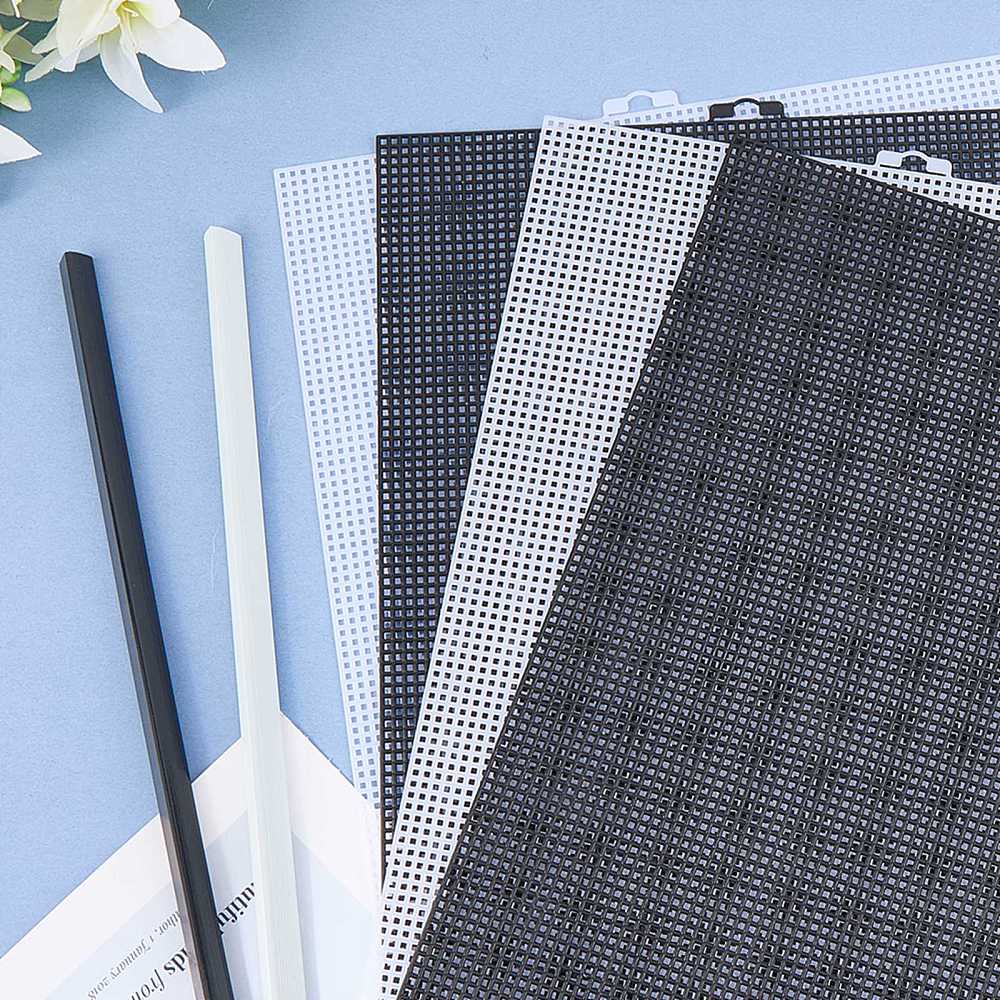 Embroidery Kit with Plastic Mesh Canvas Sheets & Folder Rod