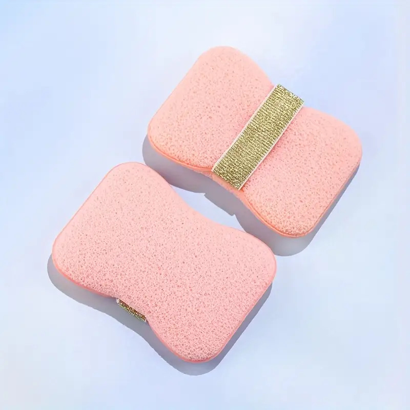2pcs Bath Sponges Set with Hook, Magic Exfoliating Sponge in Random Color