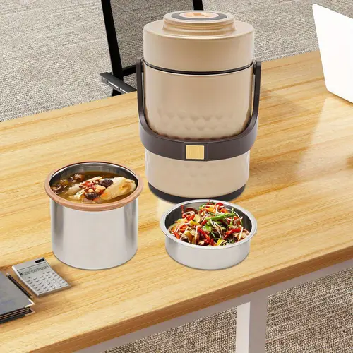 3 tier sealed stackable food insulated lunch box golden thermal lunch box