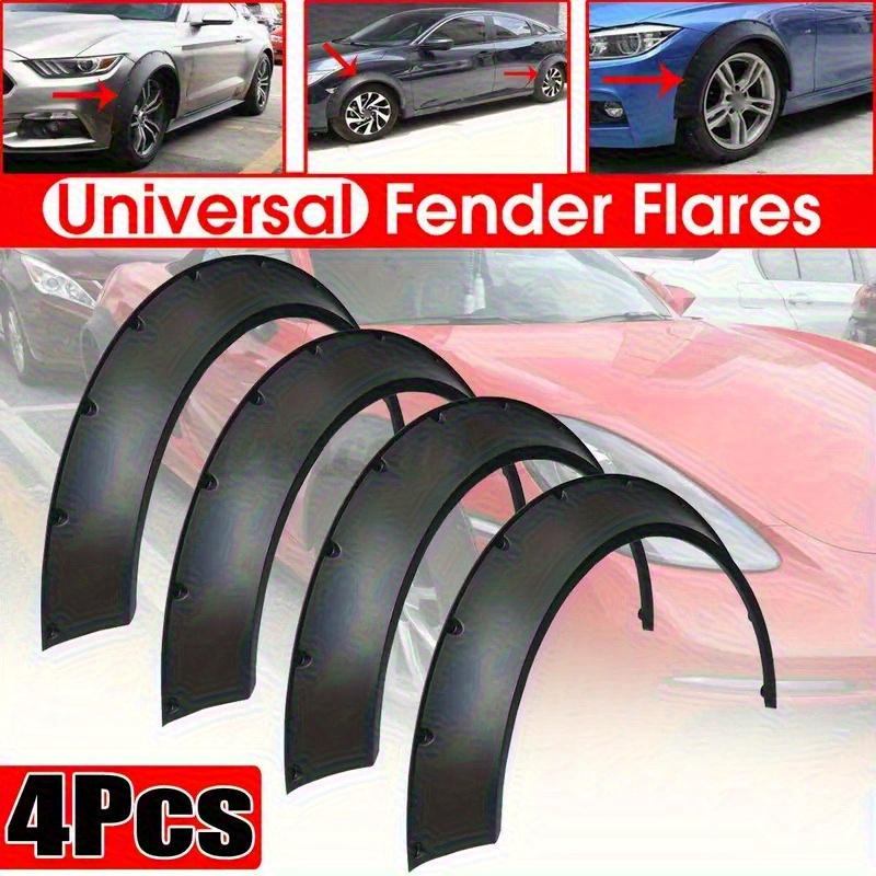 TEMU Set Of 4 Soft Car Mud Flaps Measuring 7.87 Cm / 3.15 Inches - Made From Durable Matte Plastic, Designed With Wide Wheel Arch Compatibility For