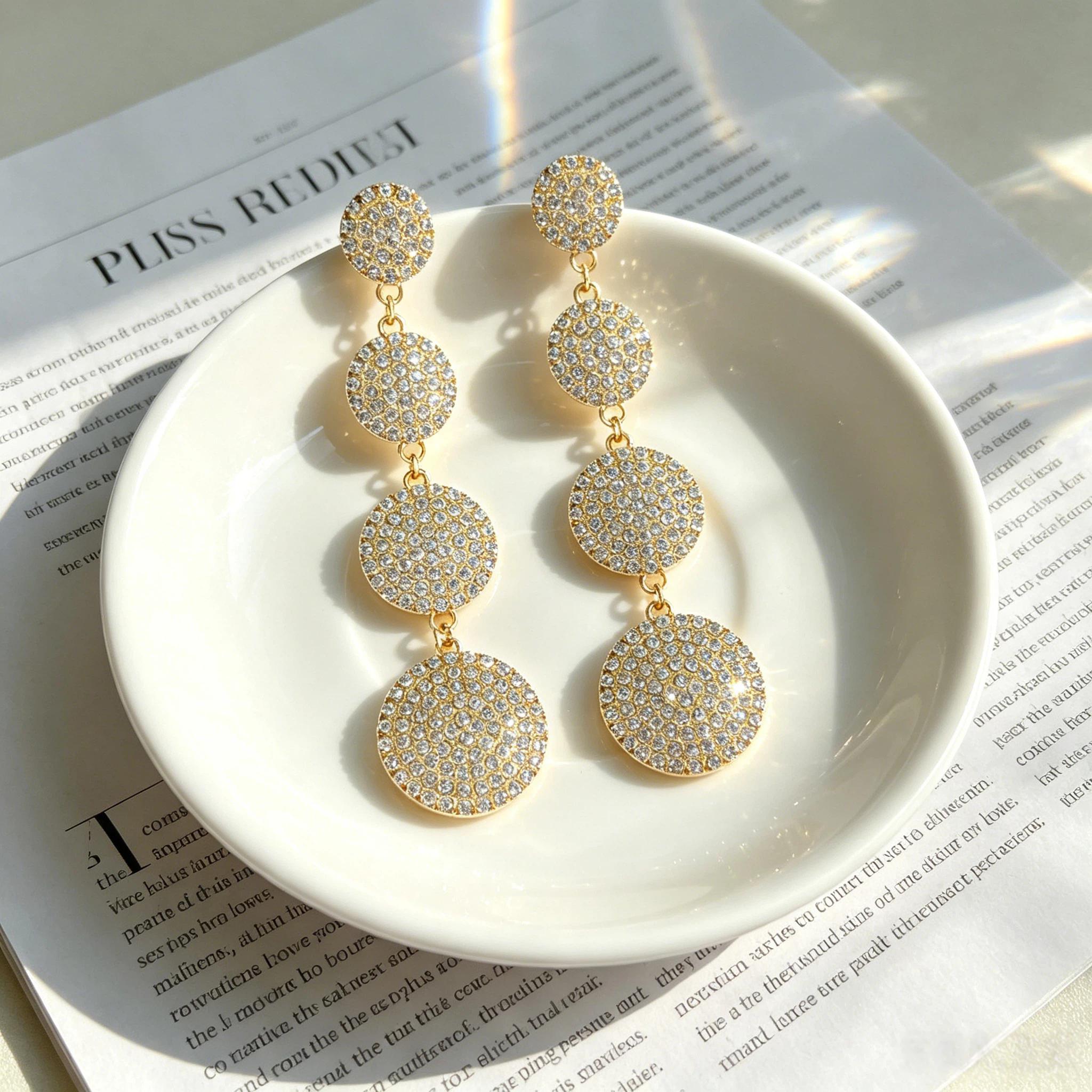 TEMU 1 Pair Western Drape Style Round Design Earrings, Individual Round Design, Suitable For Daily Party Wear