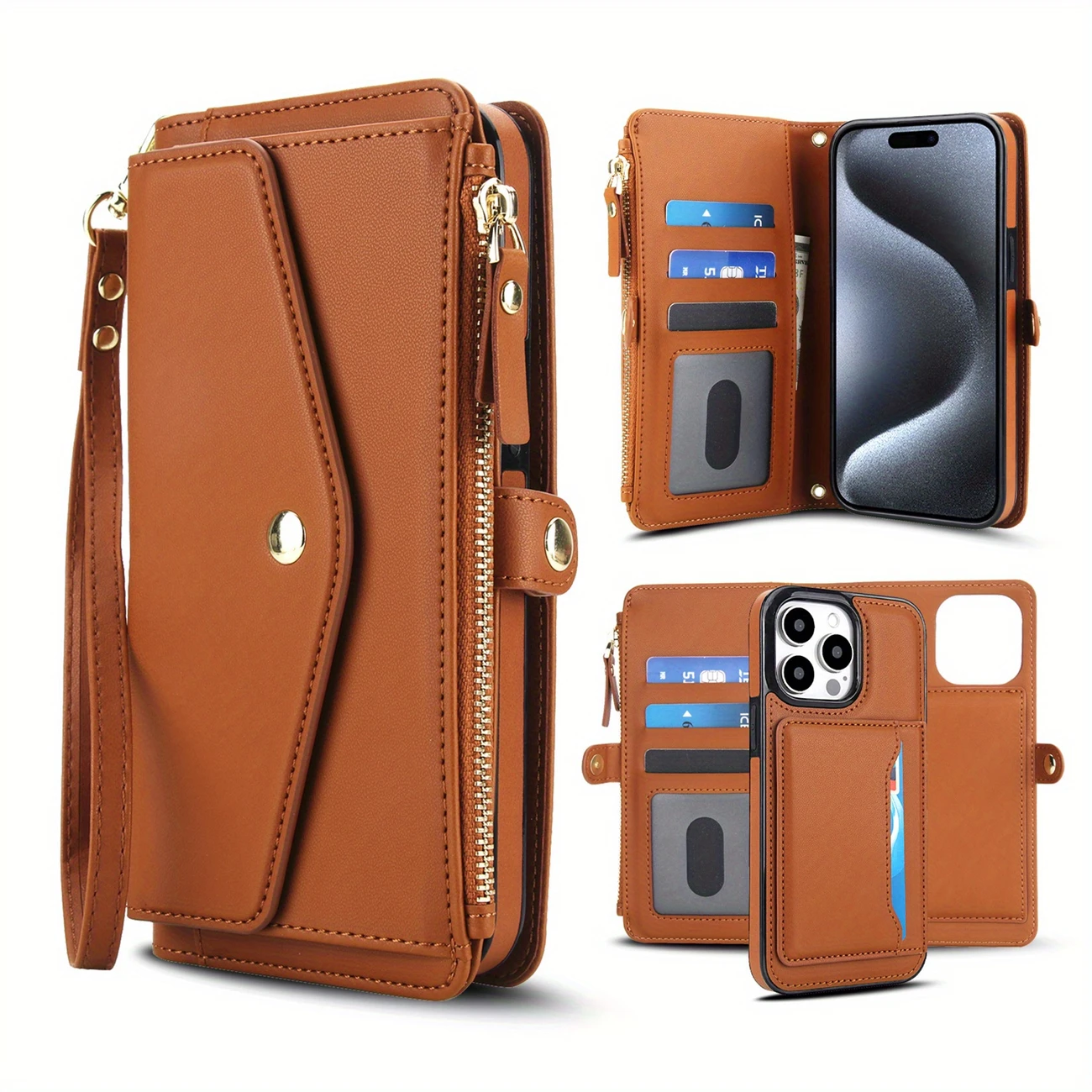 for iphone 16e 16 15 14 11 pro xs xr xs max se 2022 7 8 plus wallet case for women support wireless charging with rfid blocking card holder wallet detachable magnetic phone case crossbody strap details 14