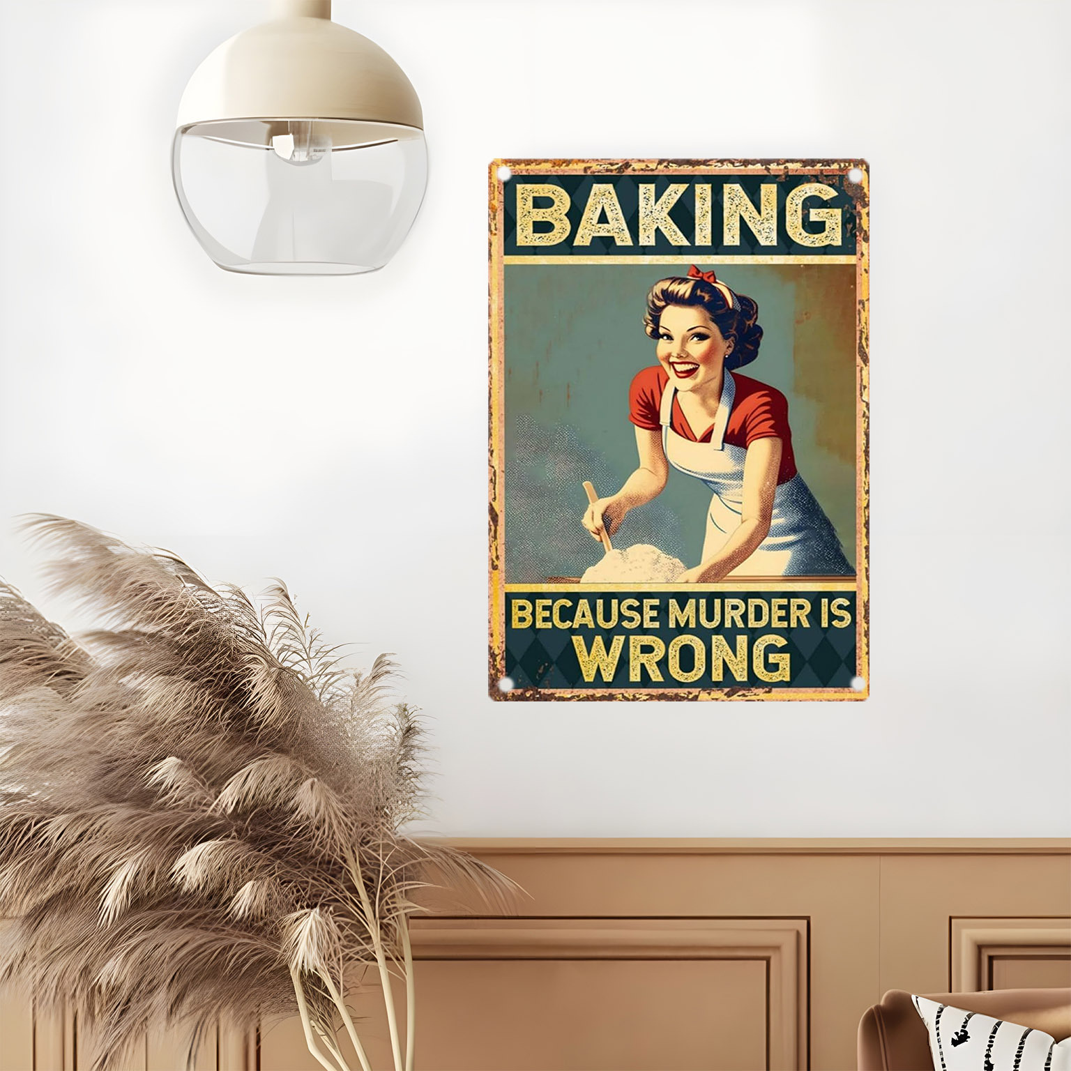 Décoration Murale En Métal Et Bois Avec Motif D'amour En Finition Noyer Et Noir Forme