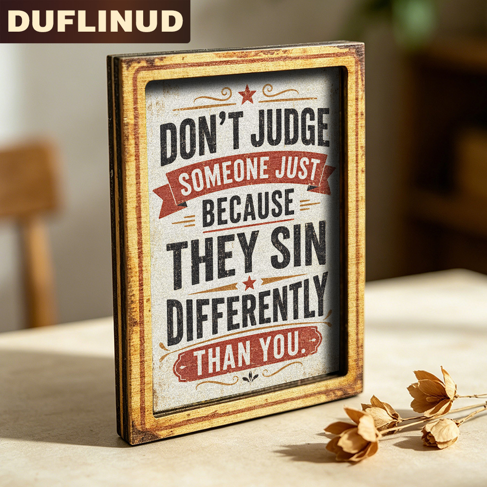 TEMU Inspirational Quote Fridge Magnet, Mini Decorative Plaque With Retro Artistic Font Design, Wooden Fridge Sticker, Refrigerator Door Decor, Life