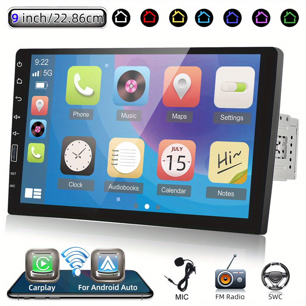 item picture 9 inch hd screen single din car stereo with   for   auto wired   b t fm eq ui car mp5 player with steering wheel control 7   mic support rear view camera   without battery