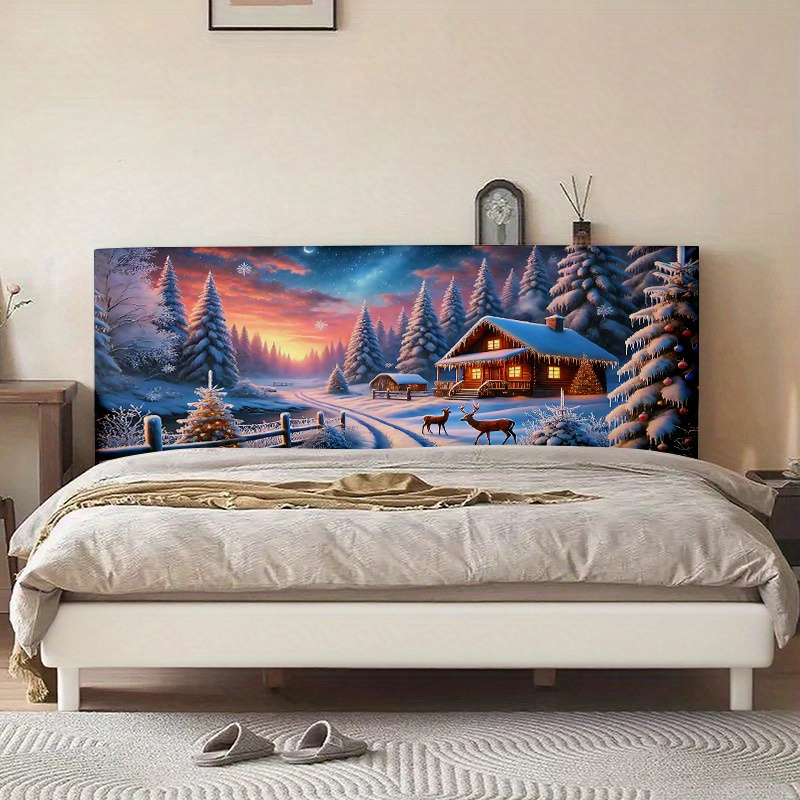 TEMU Copri- 1 pz con motivo elegante in stile Innevato, 2D piatto, moderno, per un arredamento elegante della camera da letto, si adatta a dimensioni