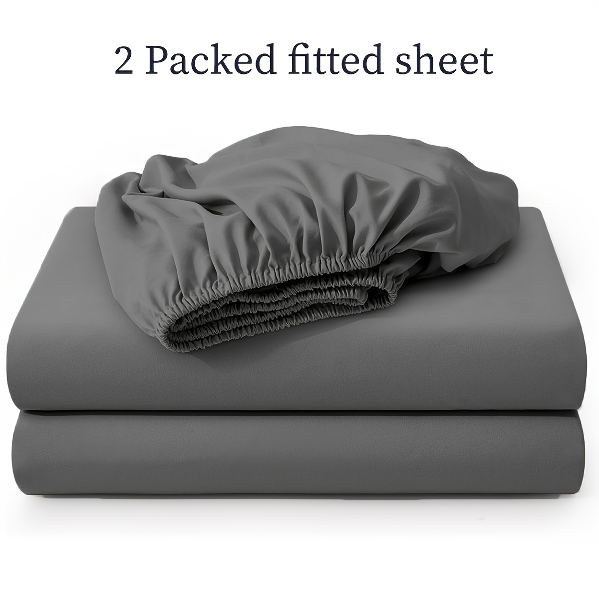 TEMU 2pcs Soft And Comfortable Solid Color Fitted Sheet Set, 25cm Fitted Sheet Height, Breathable And Comfortable, And Washable, Suitable For