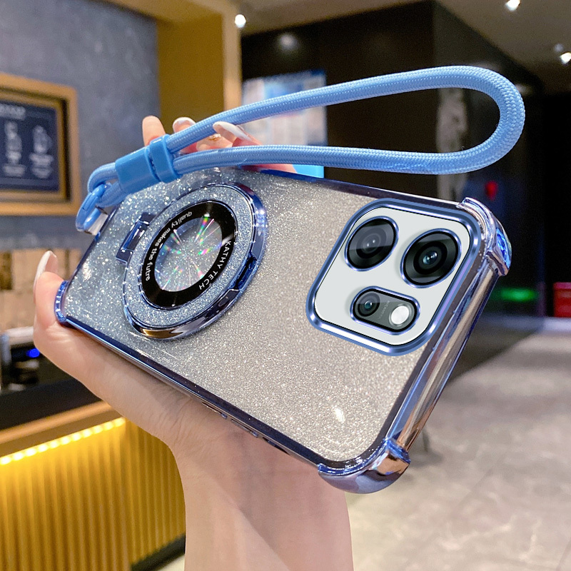 TEMU Phone Case: Suitable For Oppo Reno14f, Luxury Electroplated Design Phone Case With Creative Stand, Shockproof Protective Cover, And Adjustable