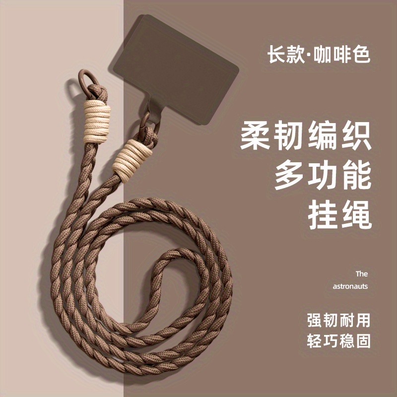 Three-strand Twist Phone Lanyard Crossbody Strap Universal Mobile Phone Chain Pendant Long Cord