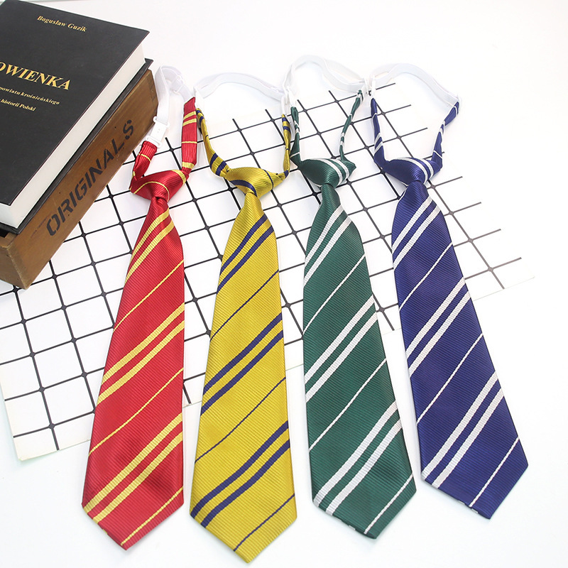 

2-pack Unisex Striped Necktie Set, Polyester Woven No-tie Jk Uniform Accessories For Halloween, Christmas, Mardi Gras Day