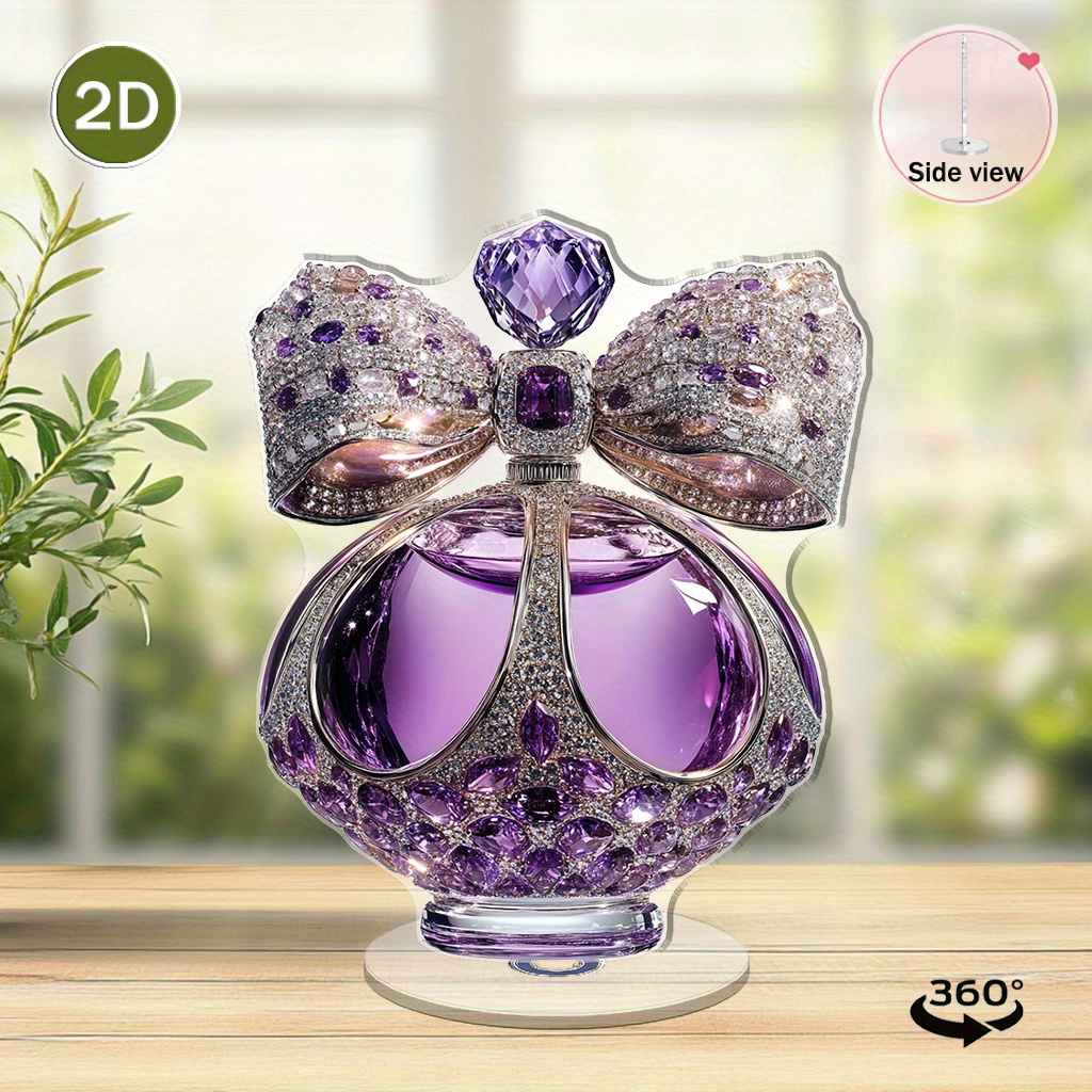 2d flat rotatable acrylic amethyst diamond perfume bottle Temu