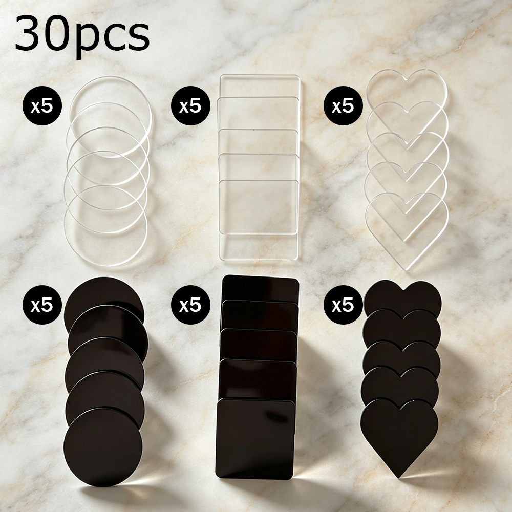 TEMU 30pcs Transparent Acrylic Magnetic Photo Frames Fridge Magnets Suitable For Family Projects, Diy Photo Stickers With Self-adhesive Mini Frames,