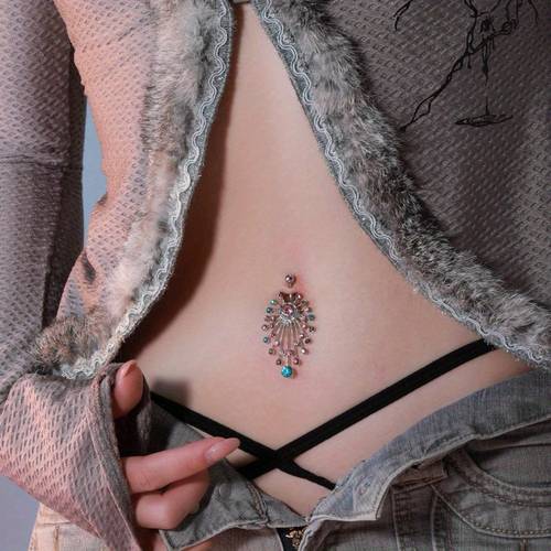 1pc fashionable womens colorful artificial cubic zirconia navel belly button ring piercing body jewelry for women