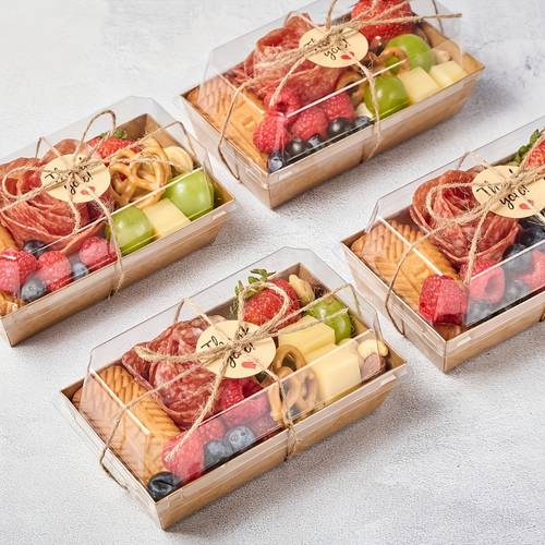 40pcs 20pcs of box 20pcs of lid paper baking box featuring a safety lock lid rectangular dessert container suitable for freezing ideal for cupcakes parties cafes and gifts for christmas valentines day and fathers day
