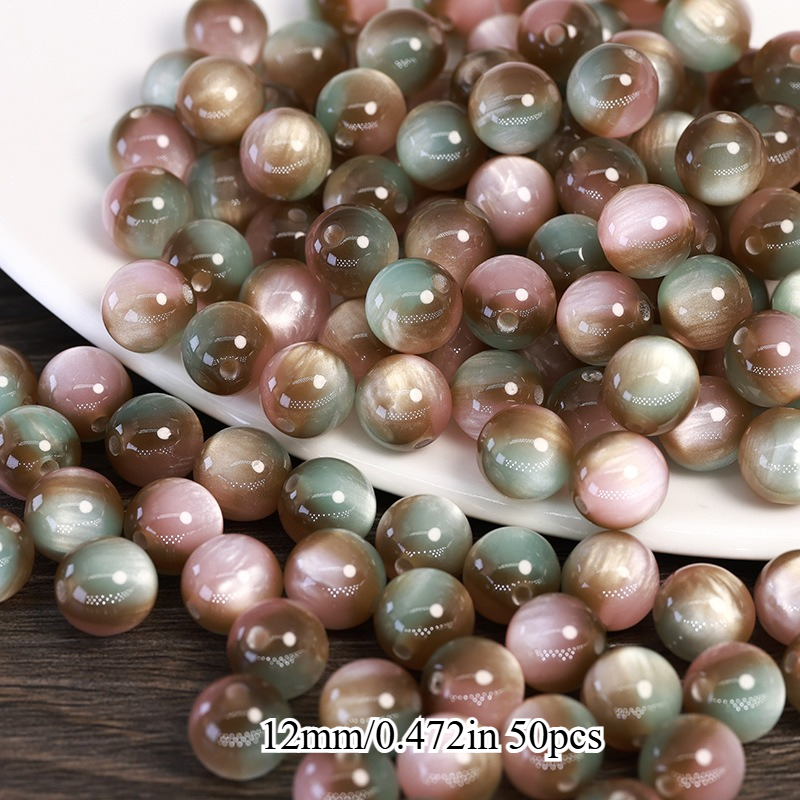 50pcs EFREY Resin Cat Eye Beads for Jewelry Making