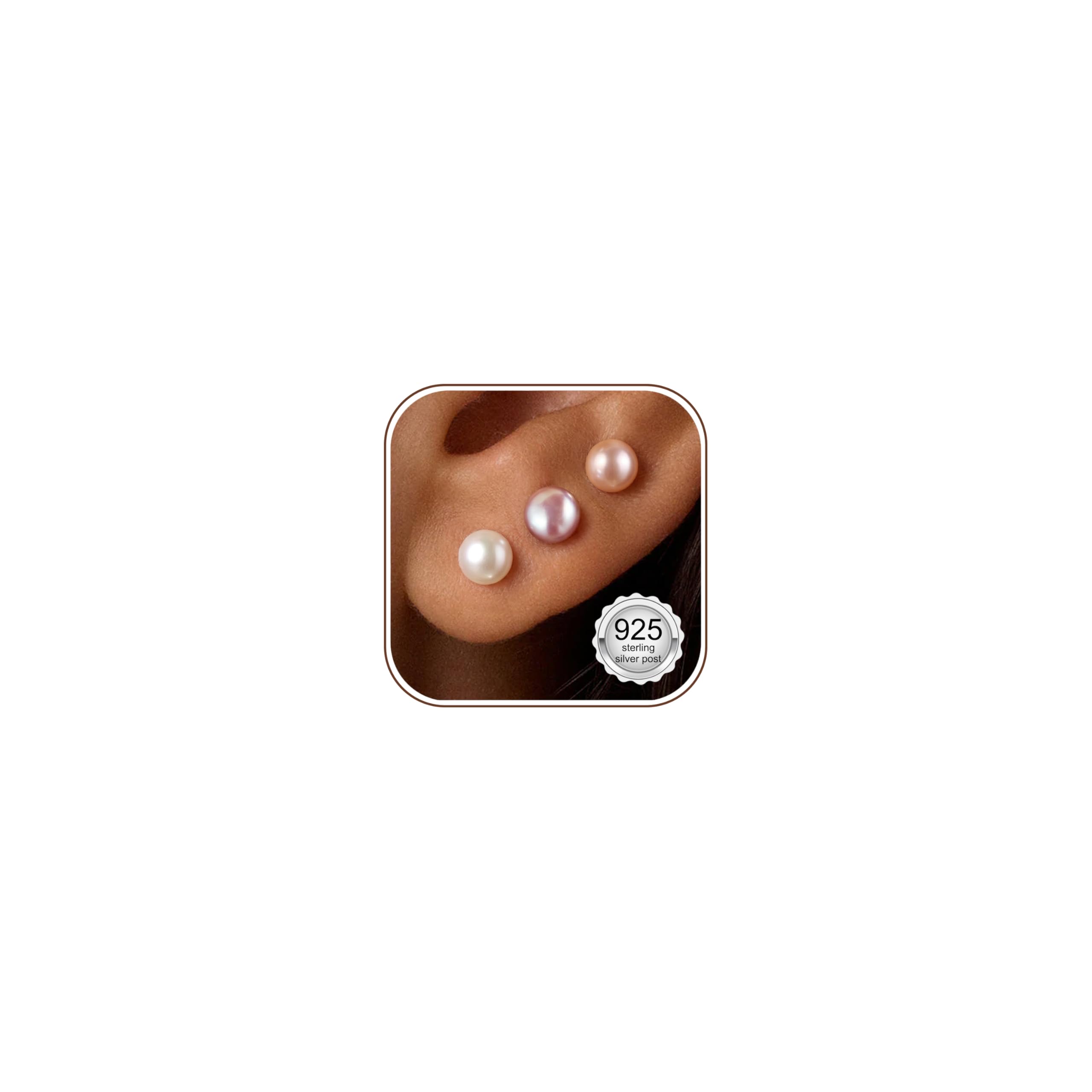 Image of 3 Pairs Of Stud Earrings 925 Silver Earrings Hypoallergenic Earrings Set Earrings Women's Stud Earrings Jewellery Set Women