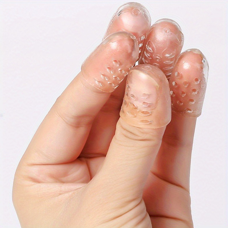 TEMU Personal Care Finger And Toe Caps, Silicone Tip Protectors, Breathable And Sweat-resistant, Fingertip Protection, Personal Hygiene, , Invisible