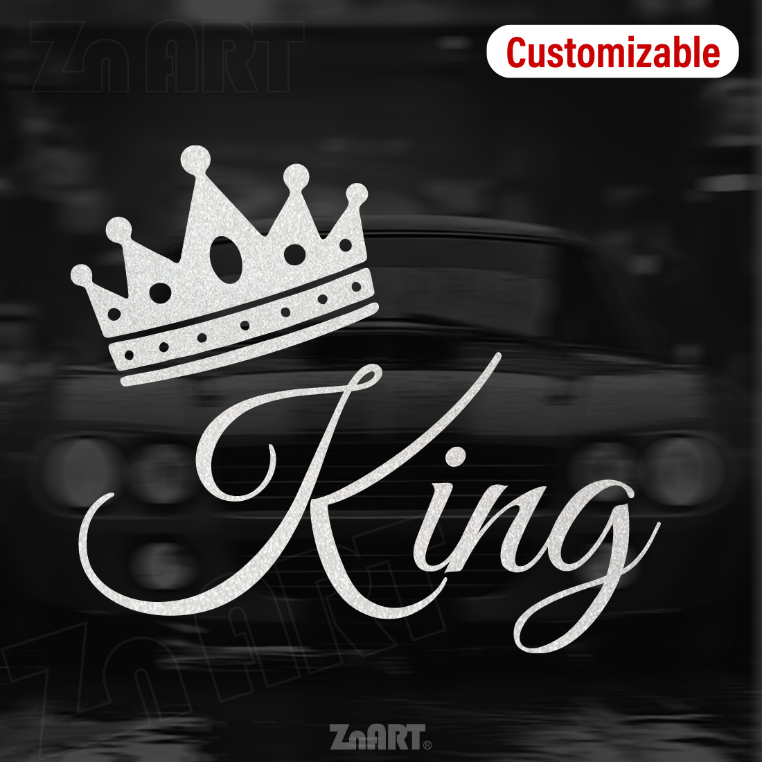 TEMU 1pc Custom Reflective Vinyl Sticker - Ized Name/number Decal Suitable For Car, Suv,, Glass - Irregular Crown-shaped Lettering ( & Stick,,