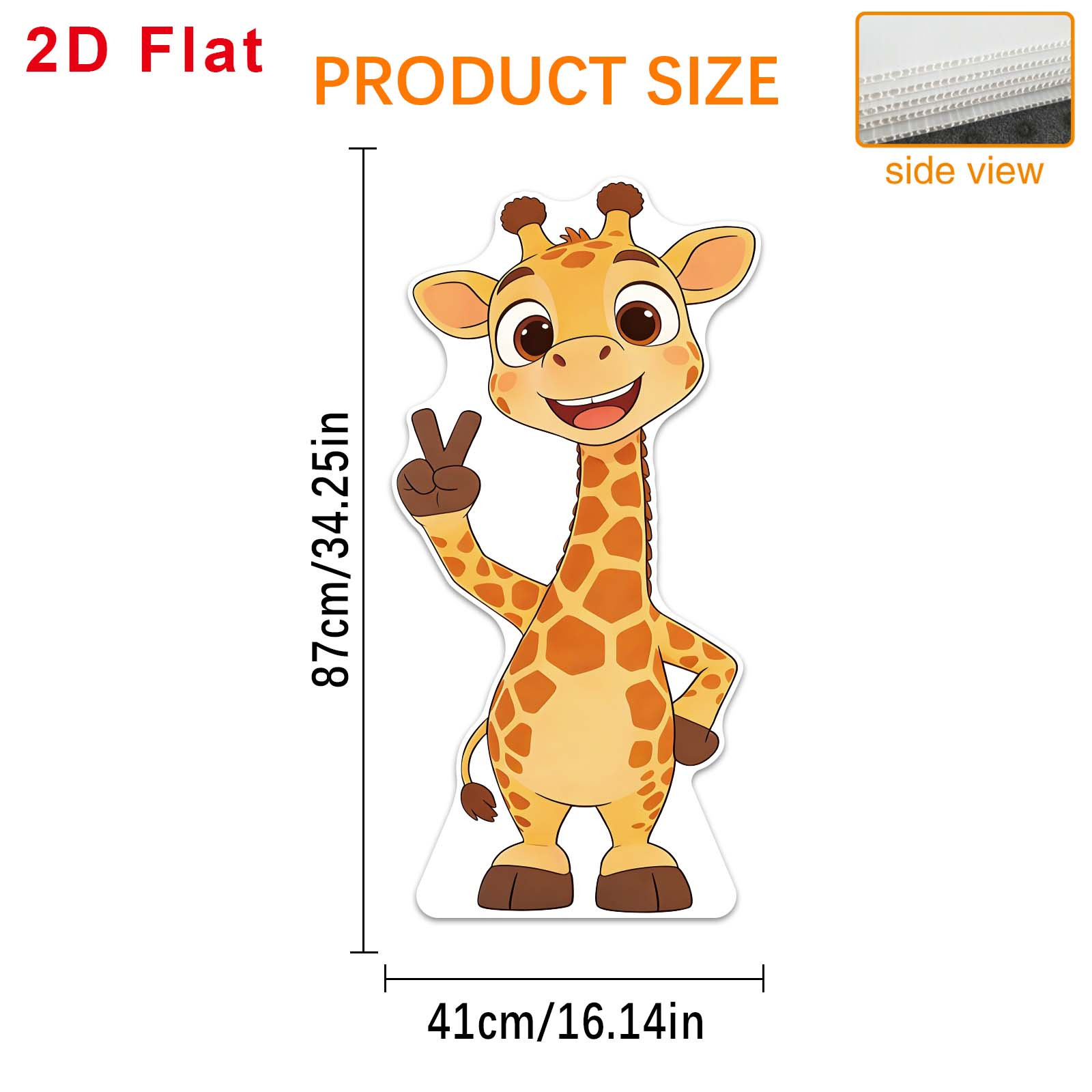 TEMU 1pc 1pcs Giraffe Photo Booth Stand With Plastic Frame & Cardboard Figure - Cute Giraffe Cutouts Suitable For Birthdays, Baptism, First Communion