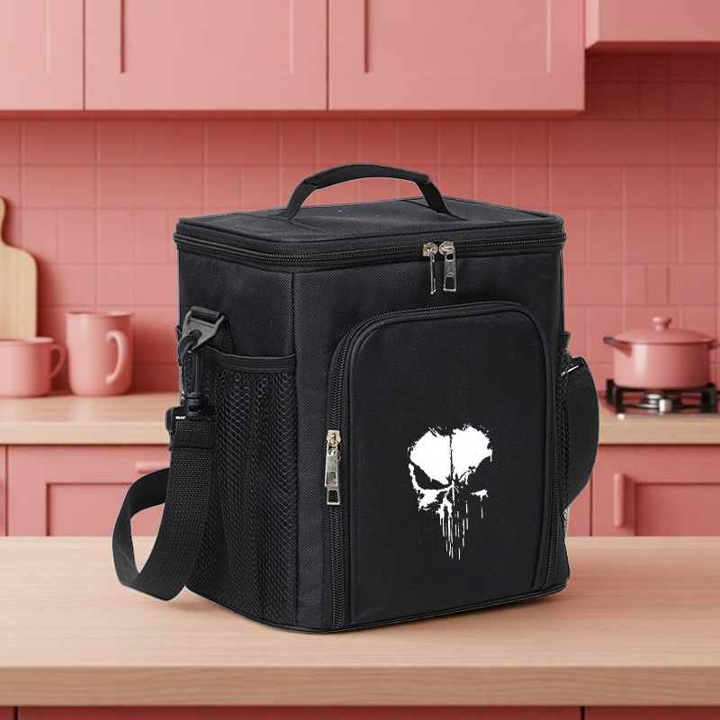 TEMU 1pc Printed Lunch Bag, Lightweight Commuter Lunch Bag, Thickened Lining For Long-lasting , Adjustable Shoulder Strap, Large Capacity, No Contact