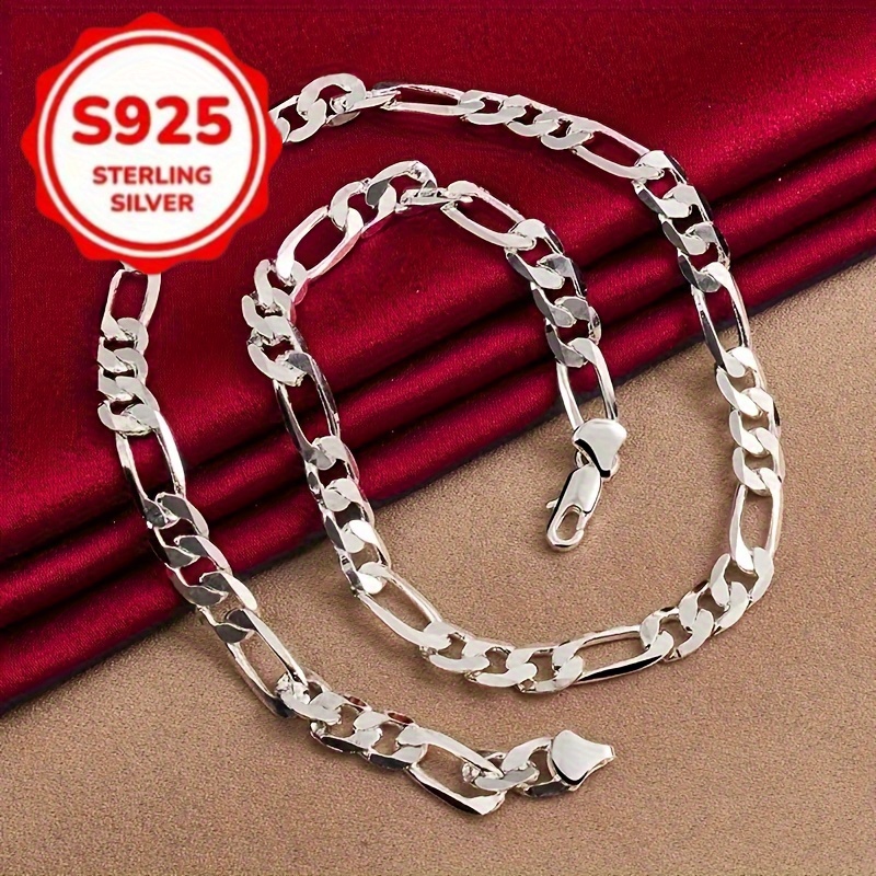 TEMU Collier Figaro en argent 925, idéal pour et les occasions spéciales