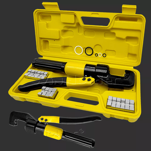 16 ton hydraulic crimper wire battery cable lug terminal crimping tool 8 dies major hydraulic pliers