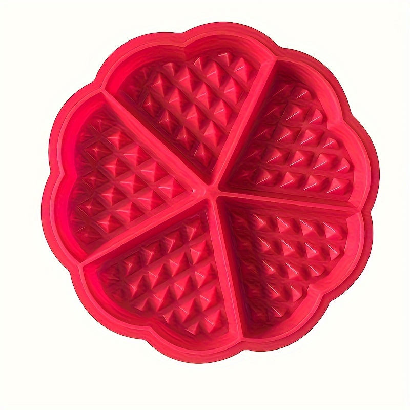 Image of 3d 5- Heart-shaped Waffle Mold, Waffle Maker Baking Tray, For Waffle Cake, Chocolate, Outdoor Party Snacks Making