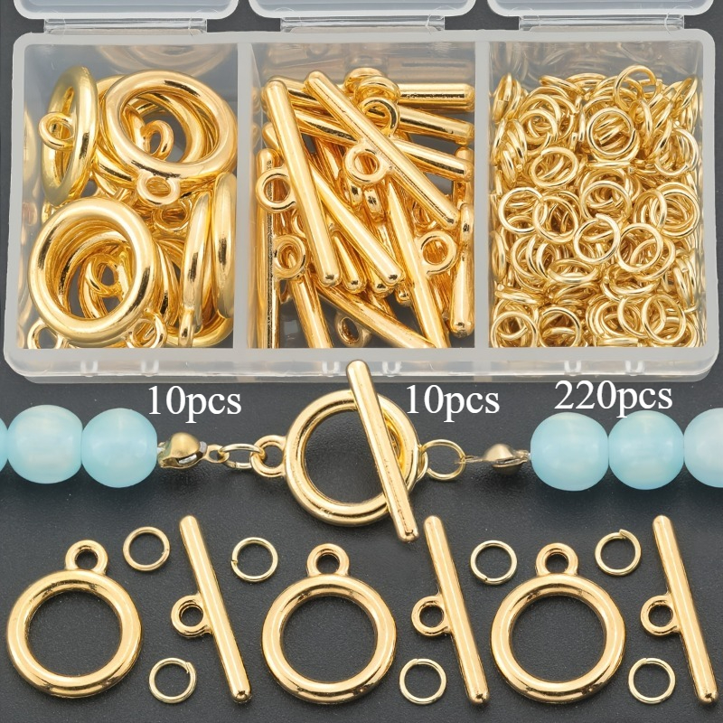 TEMU Kit de fabrication de bijoux KMEOSCH 240 pièces avec grands pendentifs floraux et boucles OT - 10 connecteurs OT, 220 anneaux pour et bracelets